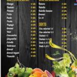 Menu 25Food corner Marrakech